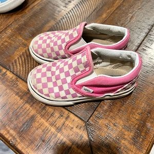 Vans size 7 pink and white checkers